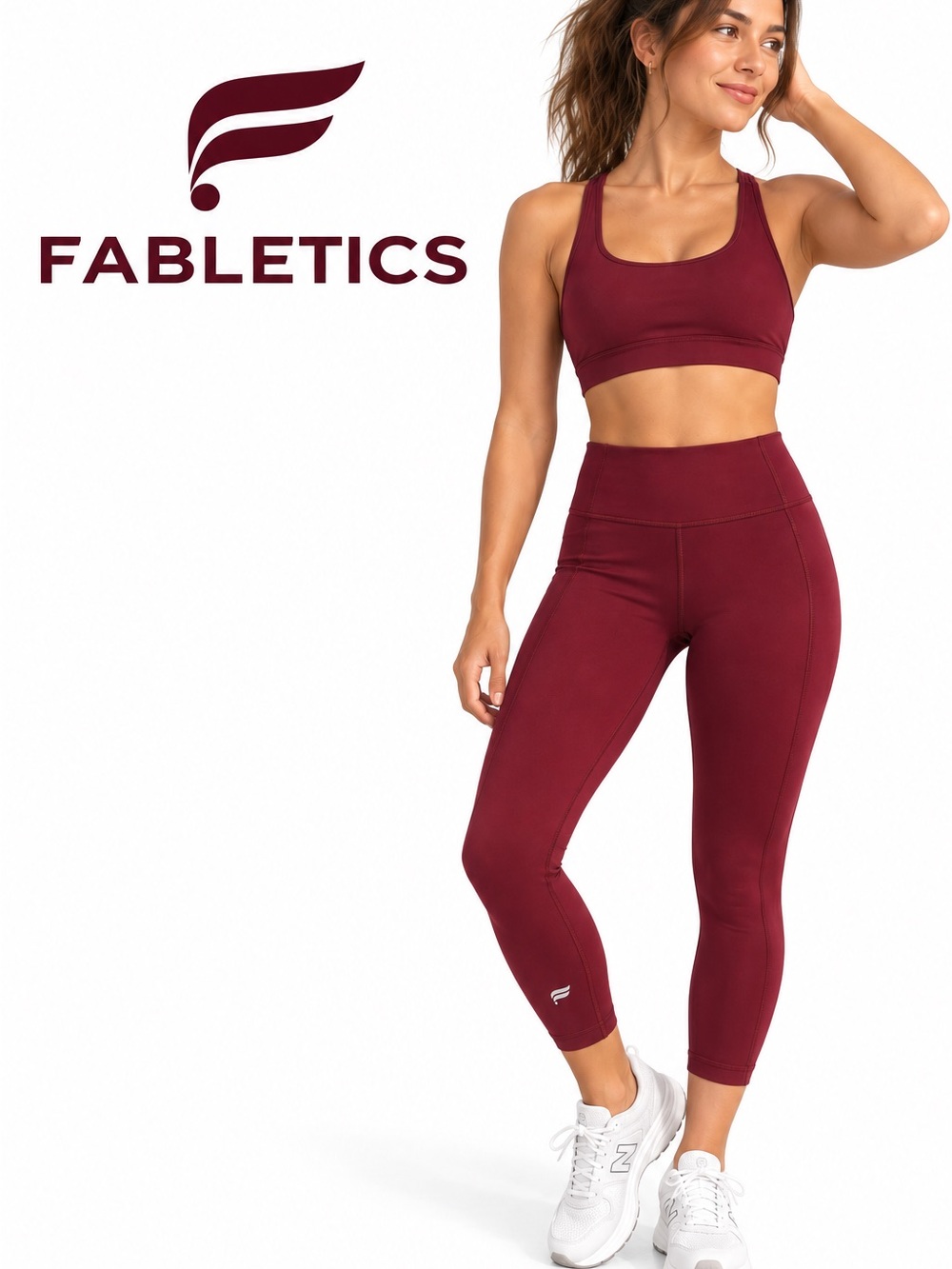 Fabletics Burgundy High-Rise Cropped Legging